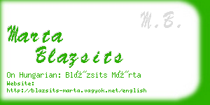 marta blazsits business card